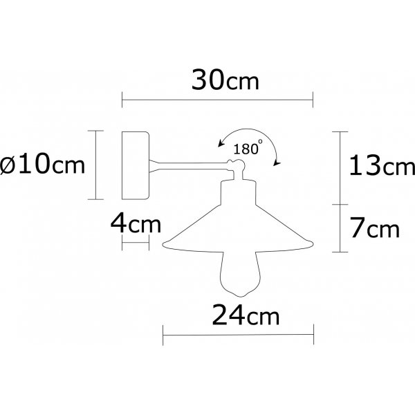 Magnat wandlamp N-620 - Zwart/eiken
