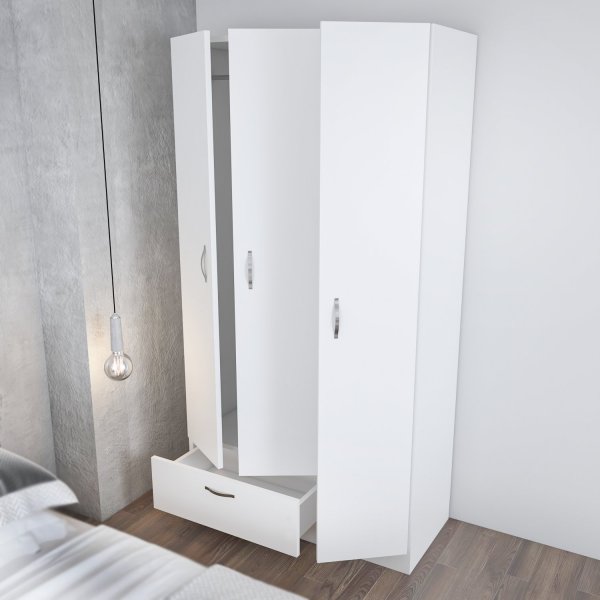 Armoire Gabbi blanche hauteur 170 cm et largeur 90 cm