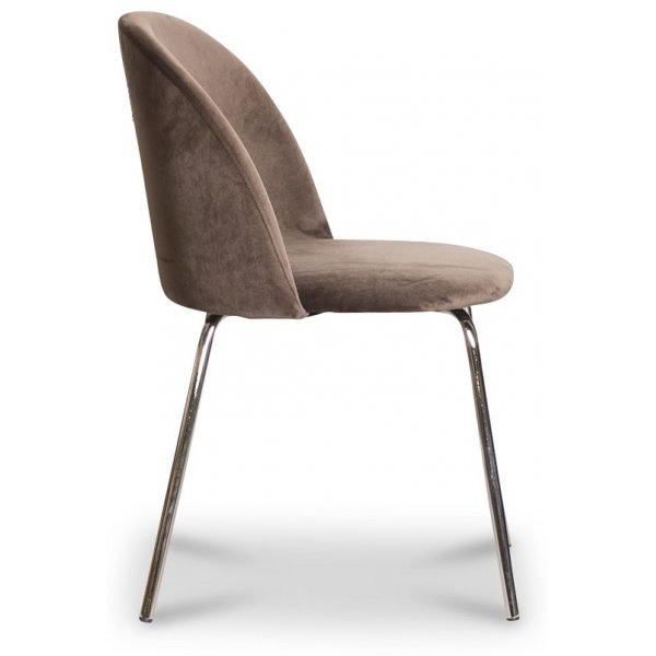 Giovani velvet stol - Mullvadsbrun/Krom Giovani velvet stol - Mullvadsbrun/Krom