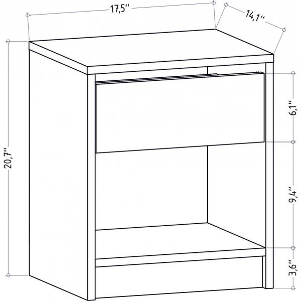 Table de Chevet Sheridan - Anthracite Table de Chevet Sheridan - Anthracite