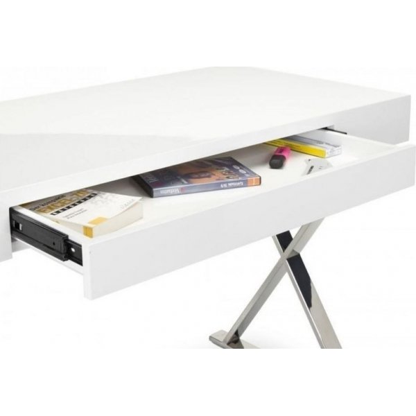 Elliana skrivbord 120x55 cm - Vit/krom Elliana skrivbord 120x55 cm - Vit/krom