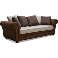 Delux 3-sits soffa med kuvertkuddar - Brun/Beige/Vintage Delux 3-sits soffa med kuvertkuddar - Brun/Beige/Vintage