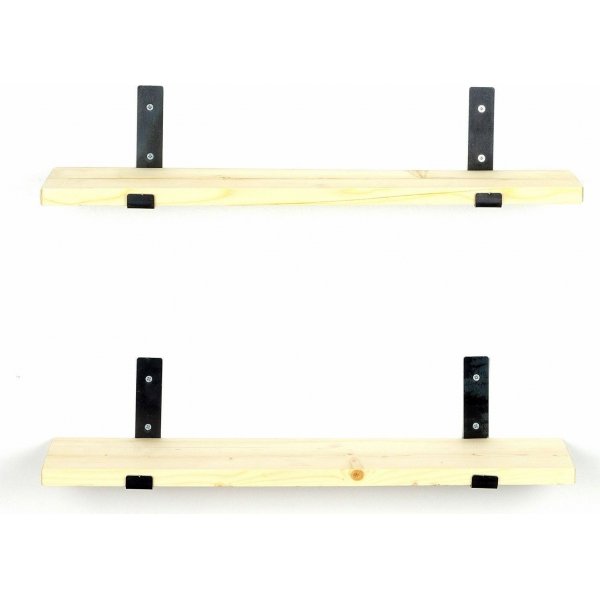 Lamba wandplank 8 - Zwart/eiken Lamba wandplank 8 - Zwart/eiken