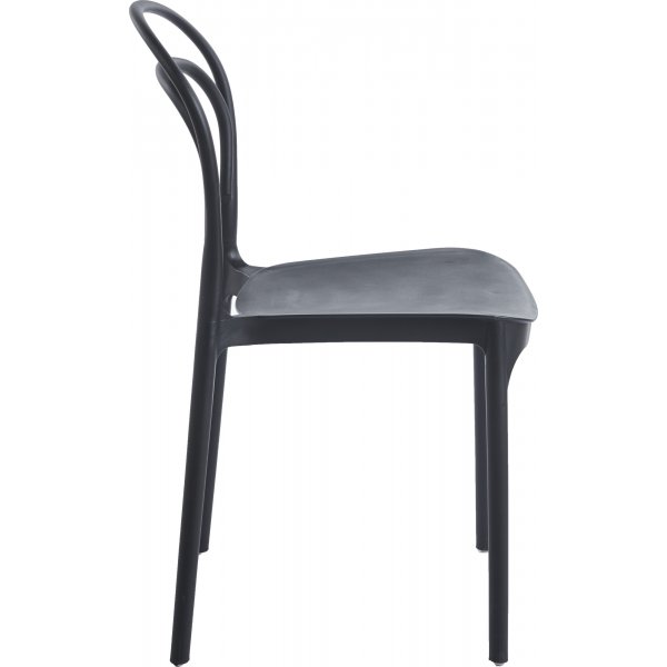 Stol i svart plast stapelbar Stol i svart plast stapelbar