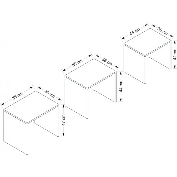 Nebes satsbord 45/50/55 x 36/38/40 cm - Antracit Nebes satsbord 45/50/55 x 36/38/40 cm - Antracit