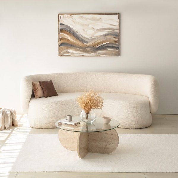 Table basse Bubble Ø75 cm - Travertin Table basse Bubble Ø75 cm - Travertin