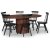 Groupe de repas Nova, table  manger extensible 130-170 cm avec 6 chaises cantilever noires Orust - Noyer