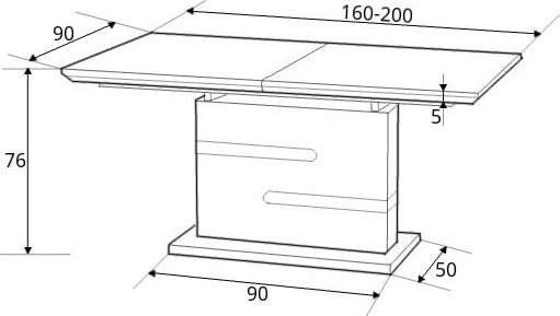 Cathrina eettafel 160-220 cm - Wit/grijs Cathrina eettafel 160-220 cm - Wit/grijs