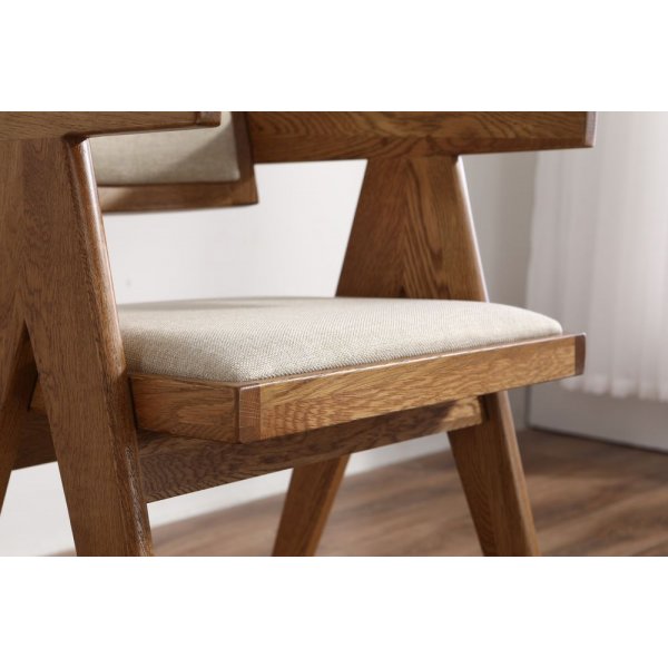 Fauteuil Noyer / Lin - Sara + Détachant pour meubles Fauteuil Noyer / Lin - Sara + Détachant pour meubles