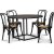 Groupe de salle  manger Sintorp, table  manger ronde 115 cm avec 4 ensembles de chaises en bois courb - Marbre noir (Stratif
