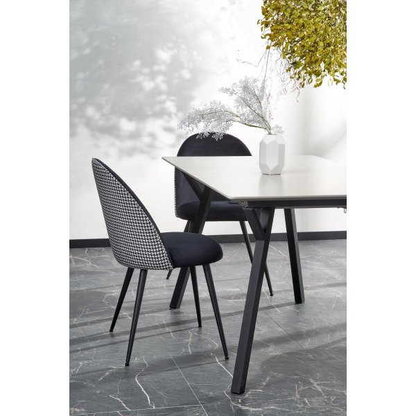 Table à manger Valarauk 140-180 x 80 cm - Gris clair/noir Table à manger Valarauk 140-180 x 80 cm - Gris clair/noir