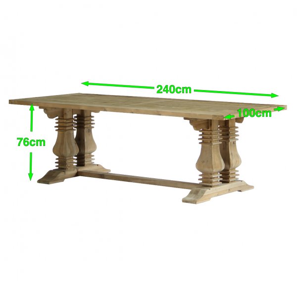 Table à manger Rune en bois recyclé 240x100 cm Table à manger Rune en bois recyclé 240x100 cm