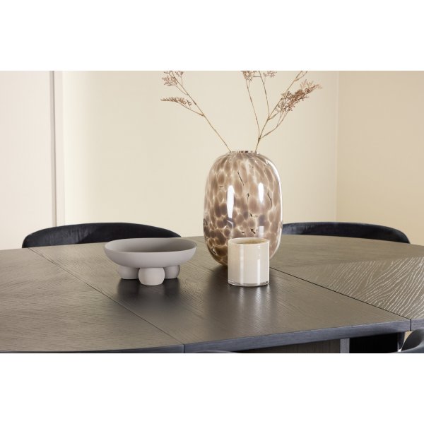 Matbord Strada med 6 st Edina stolar - Svart + 6.00 x Stolsdyna