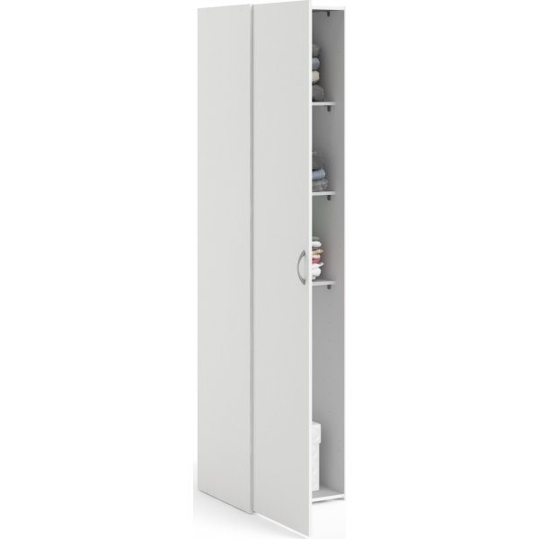 Garderob vit 40 cm bred och 175 cm hg + Mbeltassar