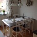 Kundbild Fårö matbord - vit/grå - 140 cm: Fårö köksbord