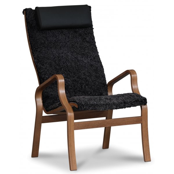 Lammet ftlj i frskinn scandinavian dark grey - Brunbetsad ek