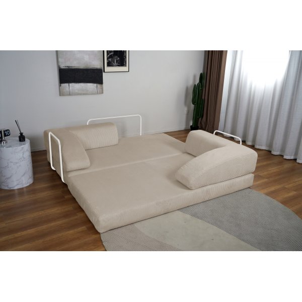 Lincoln 3-sits bddsoffa i beige manchester