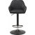 Tabouret de bar Blocks en PU noir hauteur d\\\'assise 75-89 cm