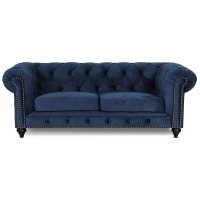 Chesterfield Montgomery 3-sits soffa - Blå sammet