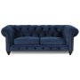 Chesterfield Montgomery 3-sits soffa - Bl sammet