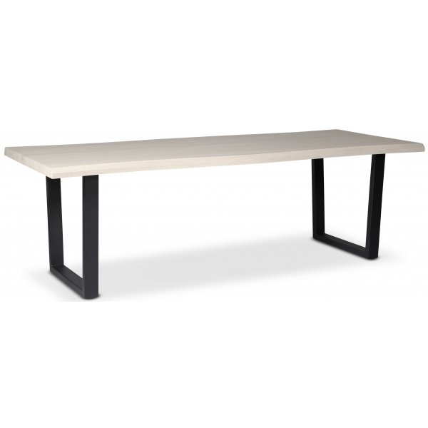 Bretagne matbord 240 cm - Whitewash/svart