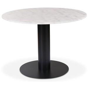 Next runt matbord i marmor D105 cm - Svart / marmor (Vit)