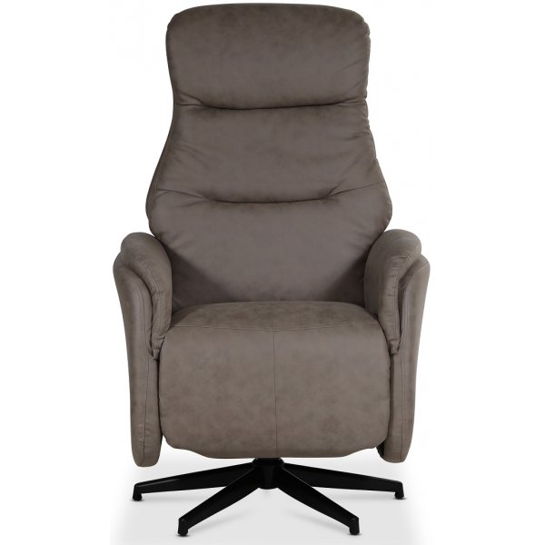 Comfort Saga (el) reclinerf�t�lj med inbyggt fotst�d - Gr�beige ecol�der