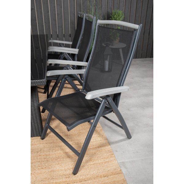 Padova utematgrupp med 6 st Albany stolar - Svart