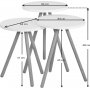 Triple batch tafel 34 cm - Wit