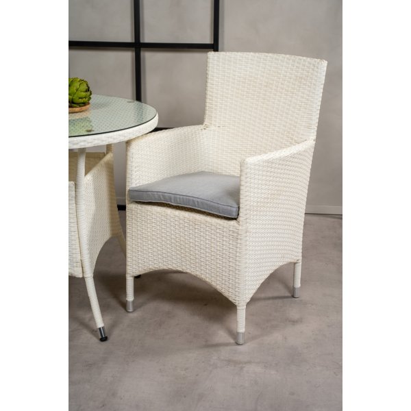 Volta utematgrupp med 2 st Malin stolar - Grå/Vit Volta utematgrupp med 2 st Malin stolar - Grå/Vit