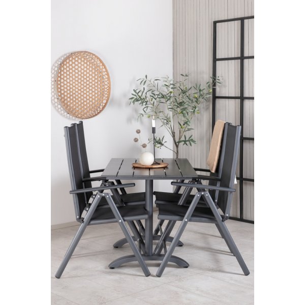 Denver utematgrupp med 4 st Break stolar - Svart