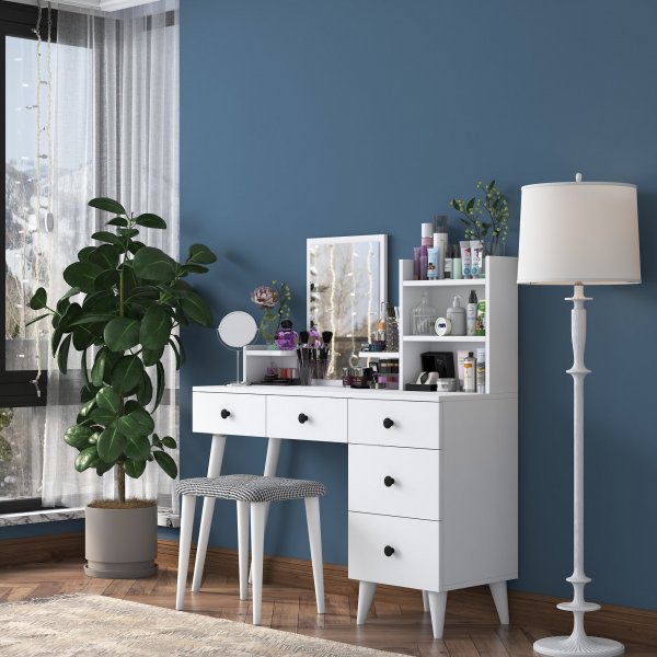 Bijou kaptafel 1, 122 x 40 cm - Wit Bijou kaptafel 1, 122 x 40 cm - Wit