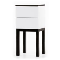 Österlen sängbord (H75 cm) med 2 lådor - vit / svart Österlen sängbord (H75 cm) med 2 lådor - vit / svart