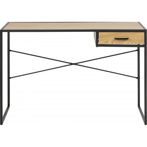 Seaford skrivbord med lda 110x45 cm - Ek/svart