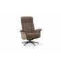 Reclinerftlj med fotpall i kta frskinn ek/mrkbeige - Ulla + Flckborttagare fr mbler