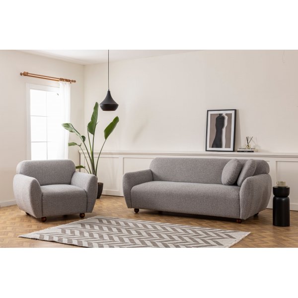 Canapé 3 places Eddy - Gris clair Canapé 3 places Eddy - Gris clair