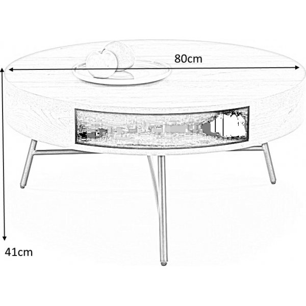 Camila soffbord Ø80 cm - Ek/svart Camila soffbord Ø80 cm - Ek/svart