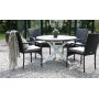 Scottsdale utematgrupp runt bord med 4 st stapelbara stolar - Gr/svart/vit