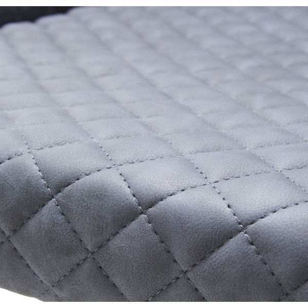 Chaise Bernt en PU gris motif losanges Chaise Bernt en PU gris motif losanges