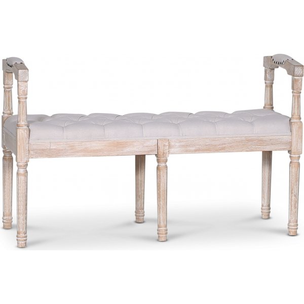 Cholet sittbnk med handtag - Antik finish / Linne + Flckborttagare fr mbler