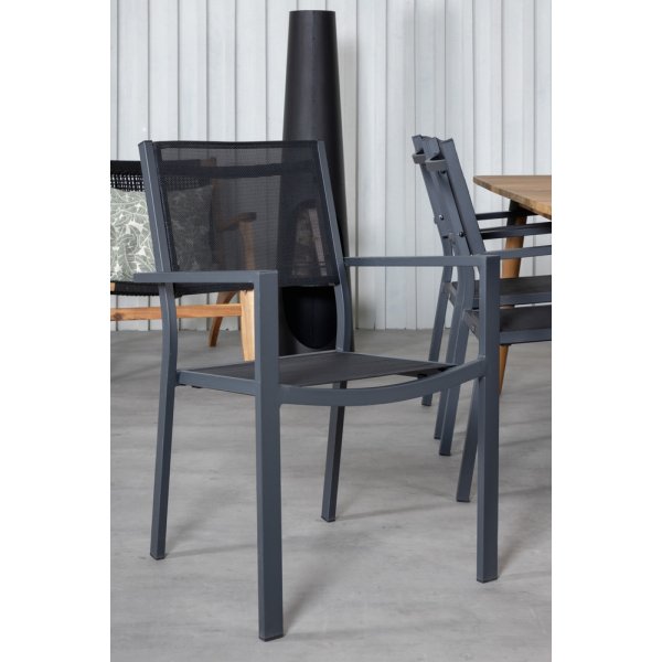 Julian utematgrupp med 6 st Copacabana stolar - Svart/Natur