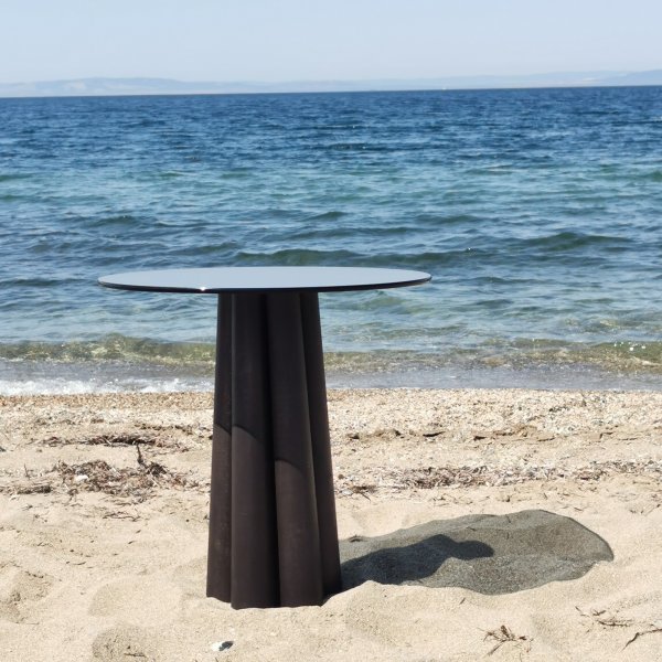 Table basse Thales 50 cm - Gris fonc/noir