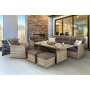 Soffgrupp Bergamo med ftljer, pallar & bord - Beige/beige melerad