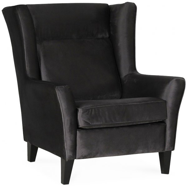 Berta fauteuil - Antraciet (Fluwelen)