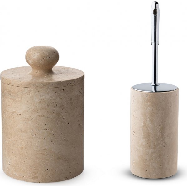 Badrumsset i beige Travertinmarmor med 7 delar Badrumsset i beige Travertinmarmor med 7 delar