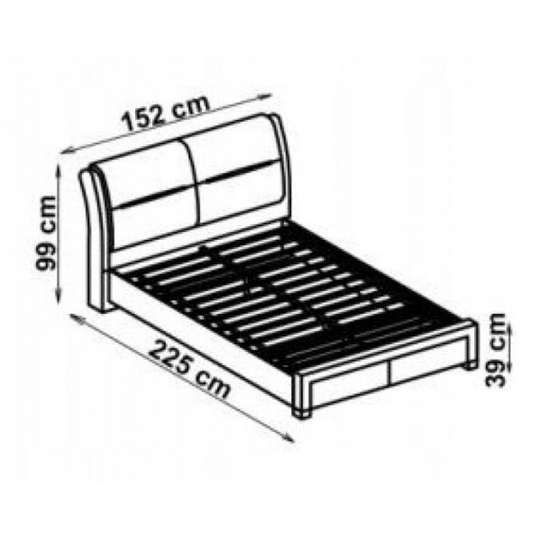 Lisa bedframe 140x200 cm - Zwart/wit