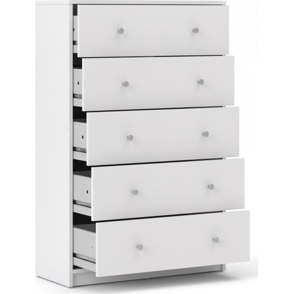 May vit byrå med 5 lådor May vit byrå med 5 lådor