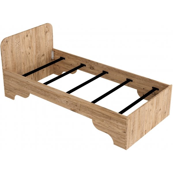 Eenpersoonsbed van Luse 190 x 90 cm - Grenen/beige