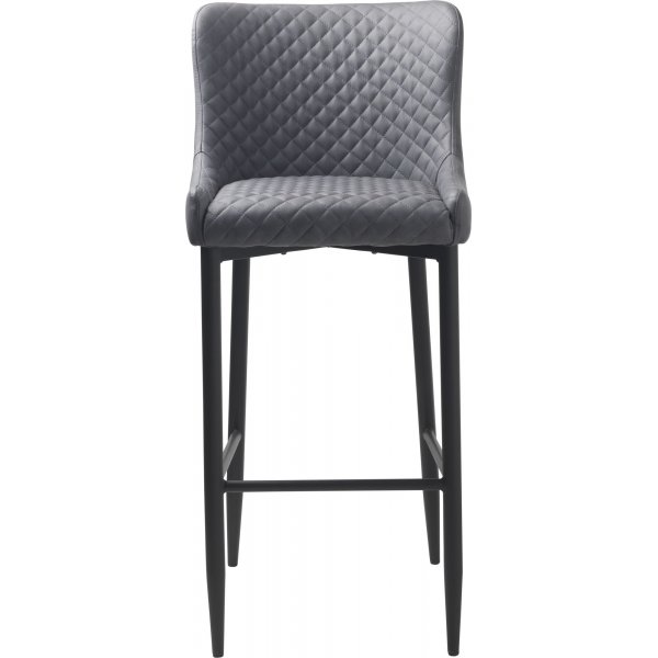 Tabouret de bar Carrie en PU gris SH 77 cm Tabouret de bar Carrie en PU gris SH 77 cm