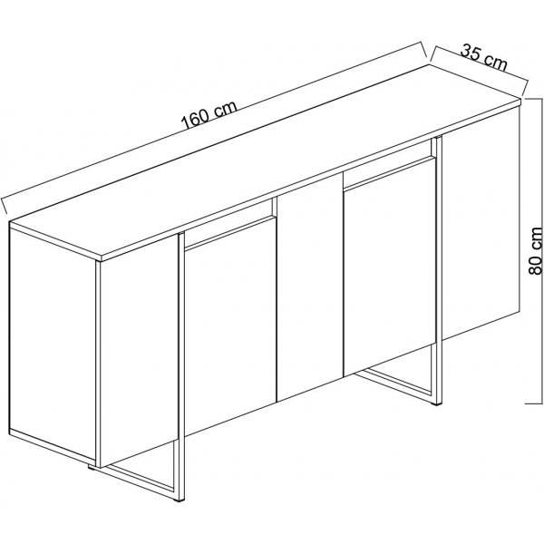 Buffet Lux - Anthracite/argent